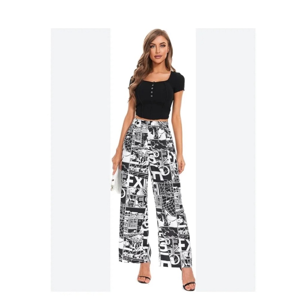 DECIVI Women's Wide Leg High Waist Pants